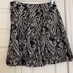 WHBM Black and White Chiffon and Silk Skirt
